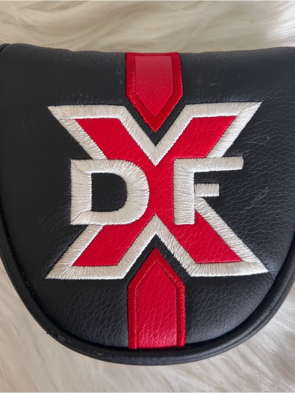 Odyssey Golf DFX Black and Red Embroidered Mallet Style Putter Headcover